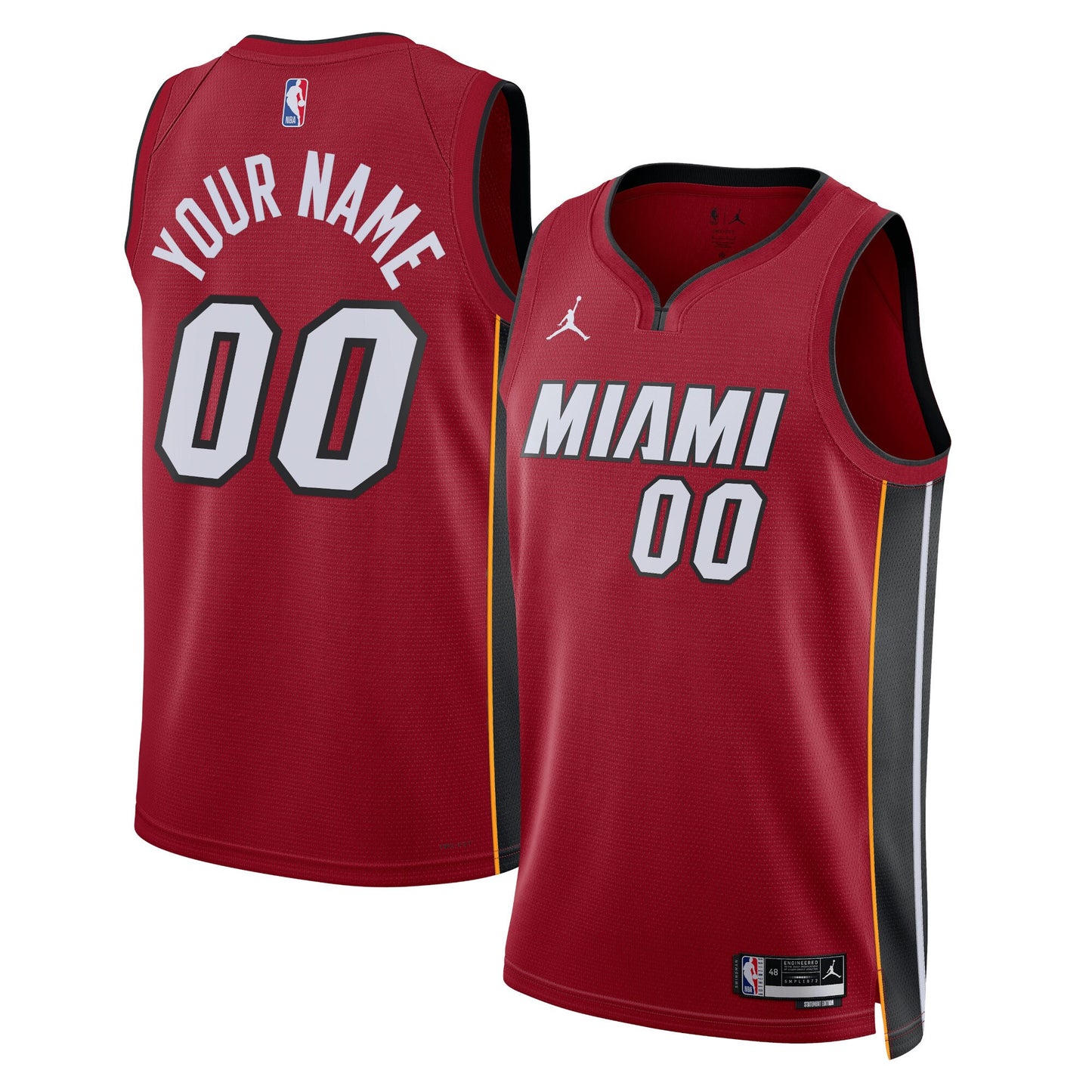Miami Heat Jordans Brand Unisex 2022/23 Swingman Custom Jersey - Statement Edition - Red