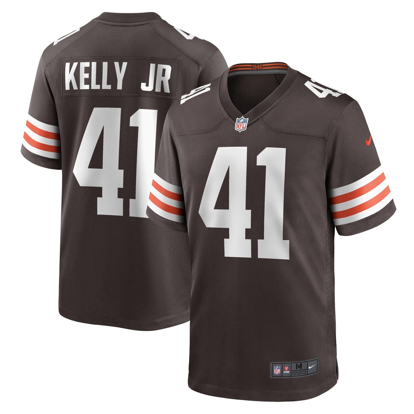 Men's Nike John Kelly Jr. Brown Cleveland Browns Game Player Jersey