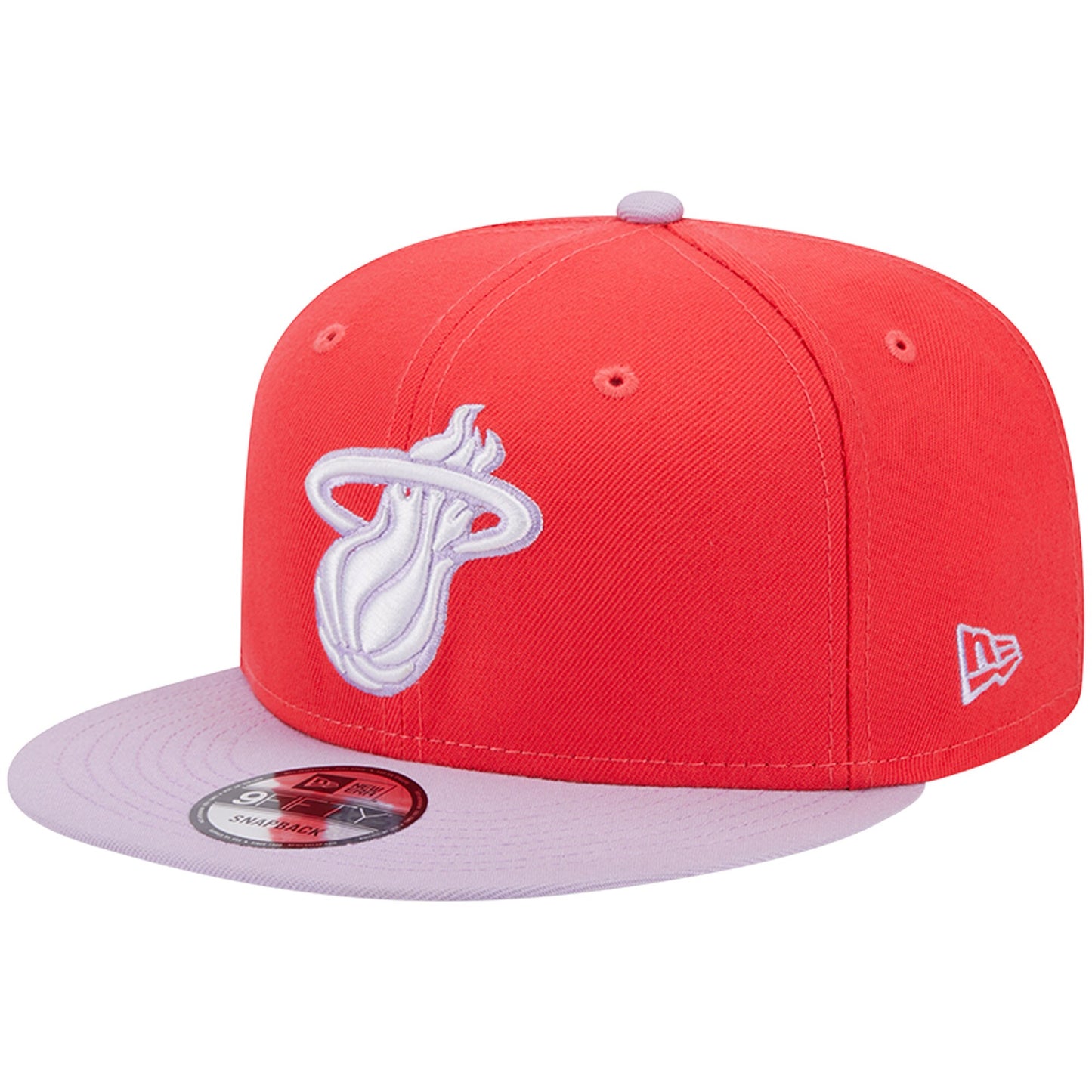 Miami Heat New Era 2-Tone Color Pack 9FIFTY Snapback Hat - Red/Lavender