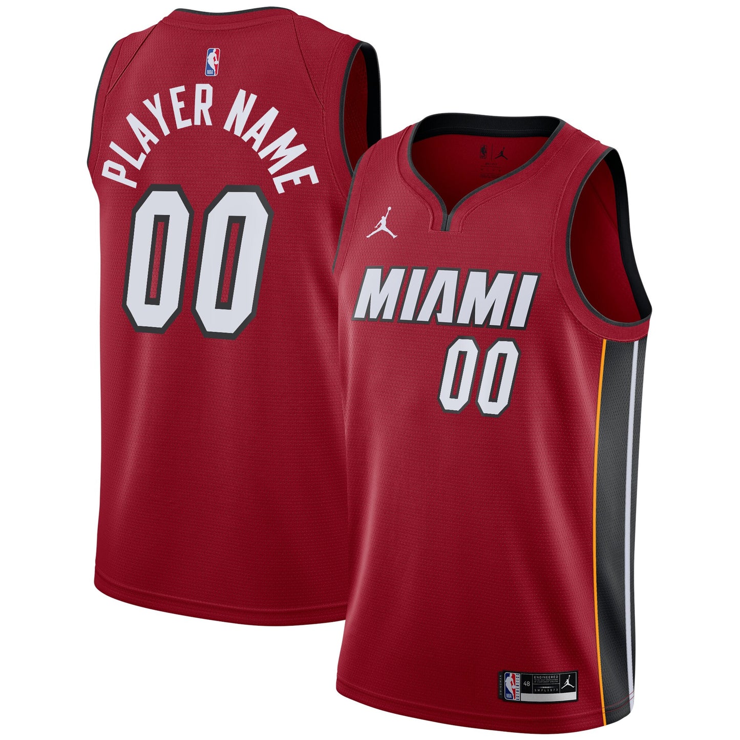 Miami Heat Jordans Brand Swingman Custom Jersey - Statement Edition - Red