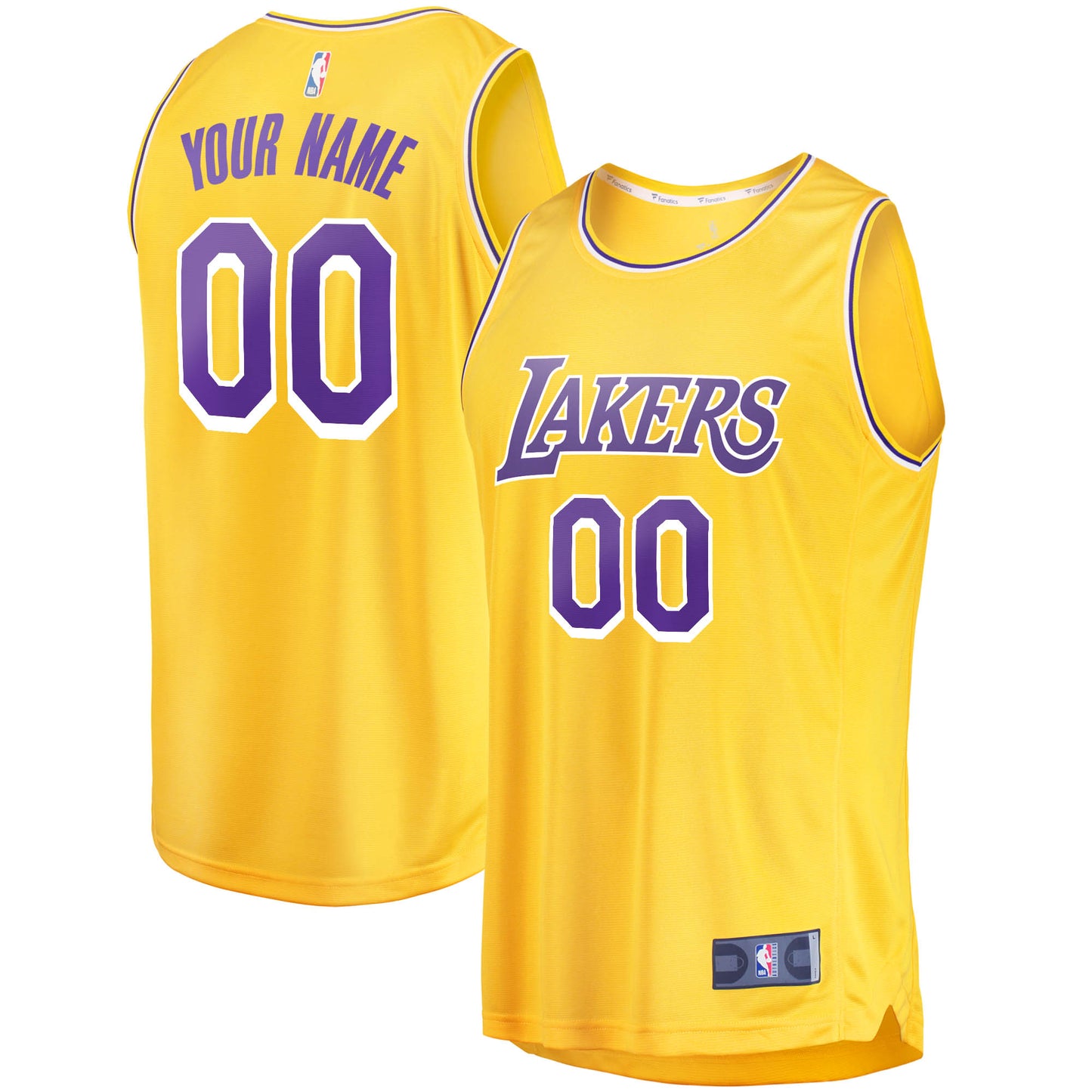 Los Angeles Lakers Fanatics Branded 2018/19 Fast Break Custom Replica Jersey Gold - Icon Edition