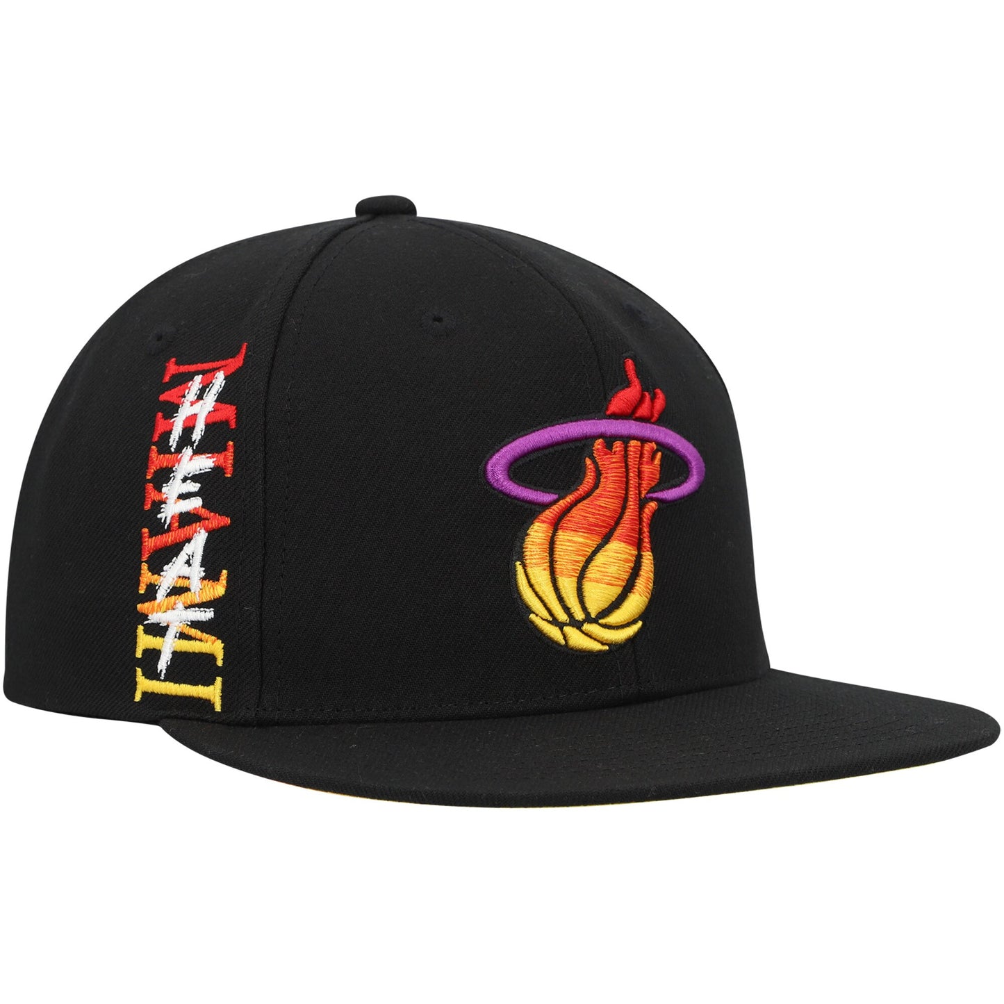 Miami Heat Mitchell & Ness Soul High-Grade Fade Undervisor Snapback Hat - Black