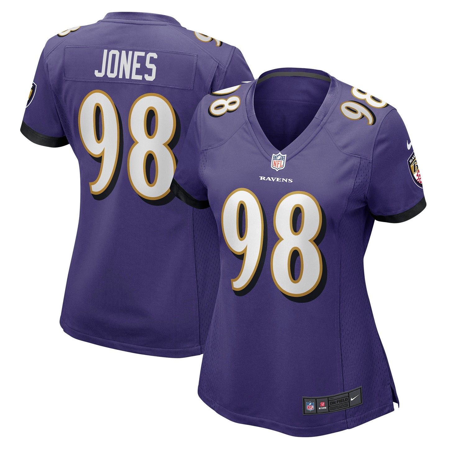 Travis Jones Baltimore Ravens Nike Women's Player Game Jersey - Purple