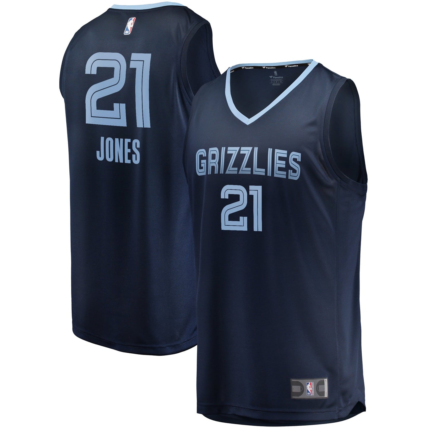 Men's Fanatics Branded Tyus Jones Navy Memphis Grizzlies Fast Break Player Jersey - Icon Edition