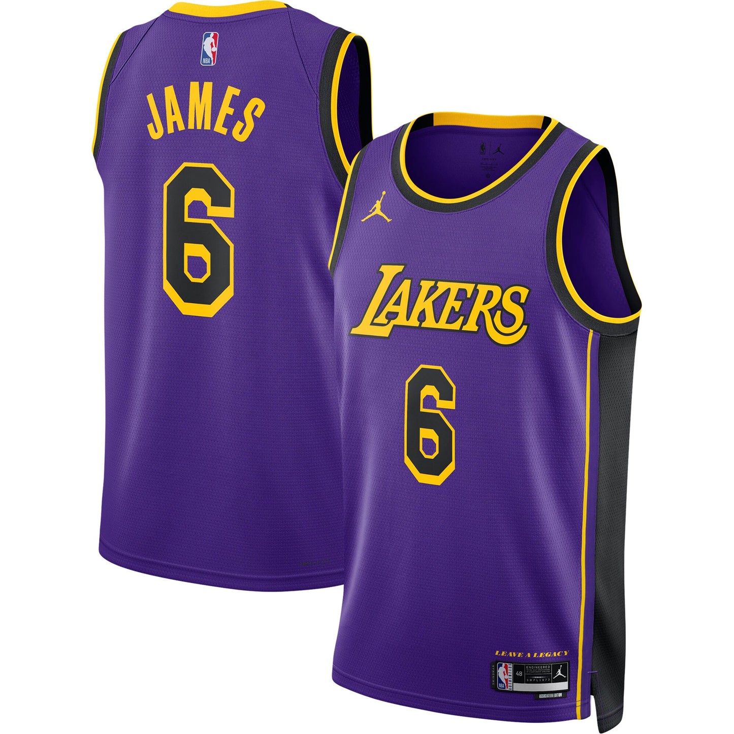 LeBron James Los Angeles Lakers Jordans Brand Unisex Swingman Jersey - Statement Edition - Purple