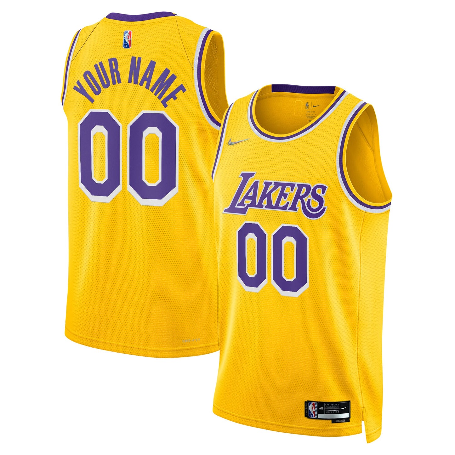 Los Angeles Lakers Nike 2021/22 Diamond Swingman Custom Jersey - Icon Edition - Gold