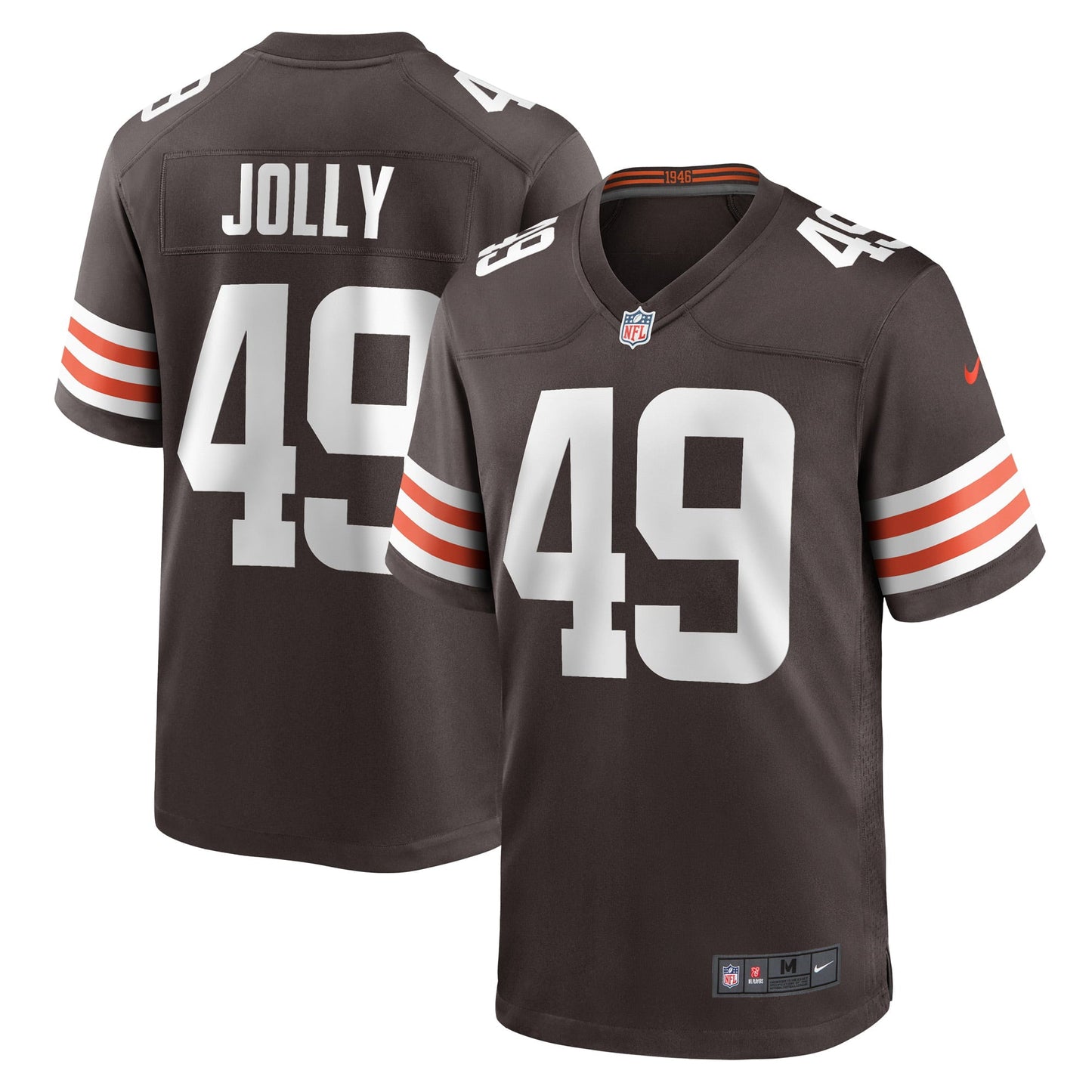 Men's Nike Shaun Jolly Brown Cleveland Browns Game Player Jersey