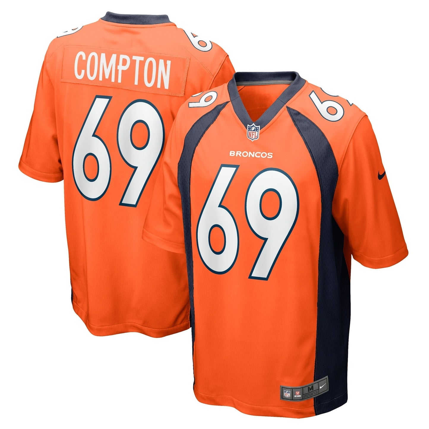 Men's Nike Tom Compton Orange Denver Broncos Game Player Jersey