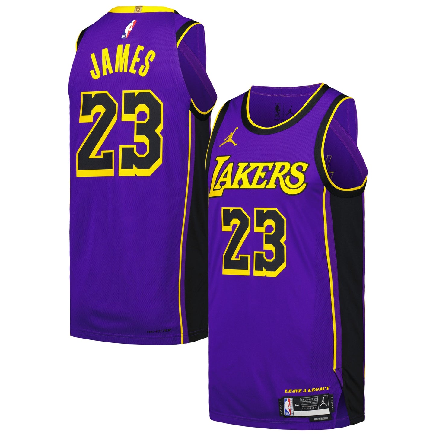 LeBron James Los Angeles Lakers Jordans Brand Authentic Player Jersey - Statement Edition - Purple