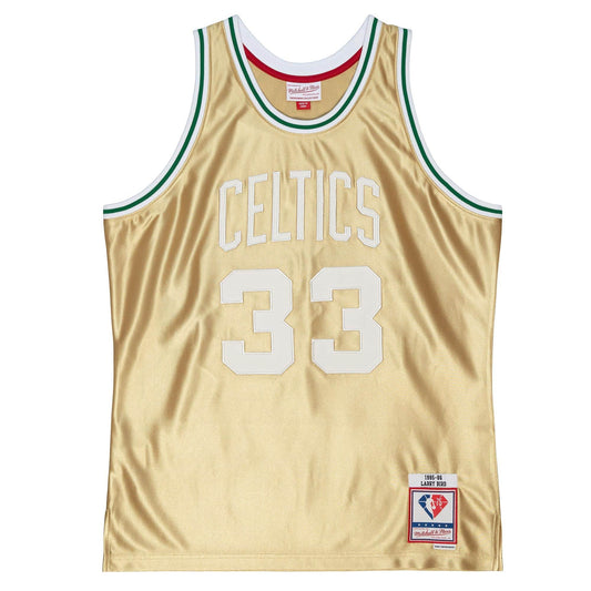 75th Anniversary Gold Swingman Larry Bird Boston Celtics 1985-86 Jersey
