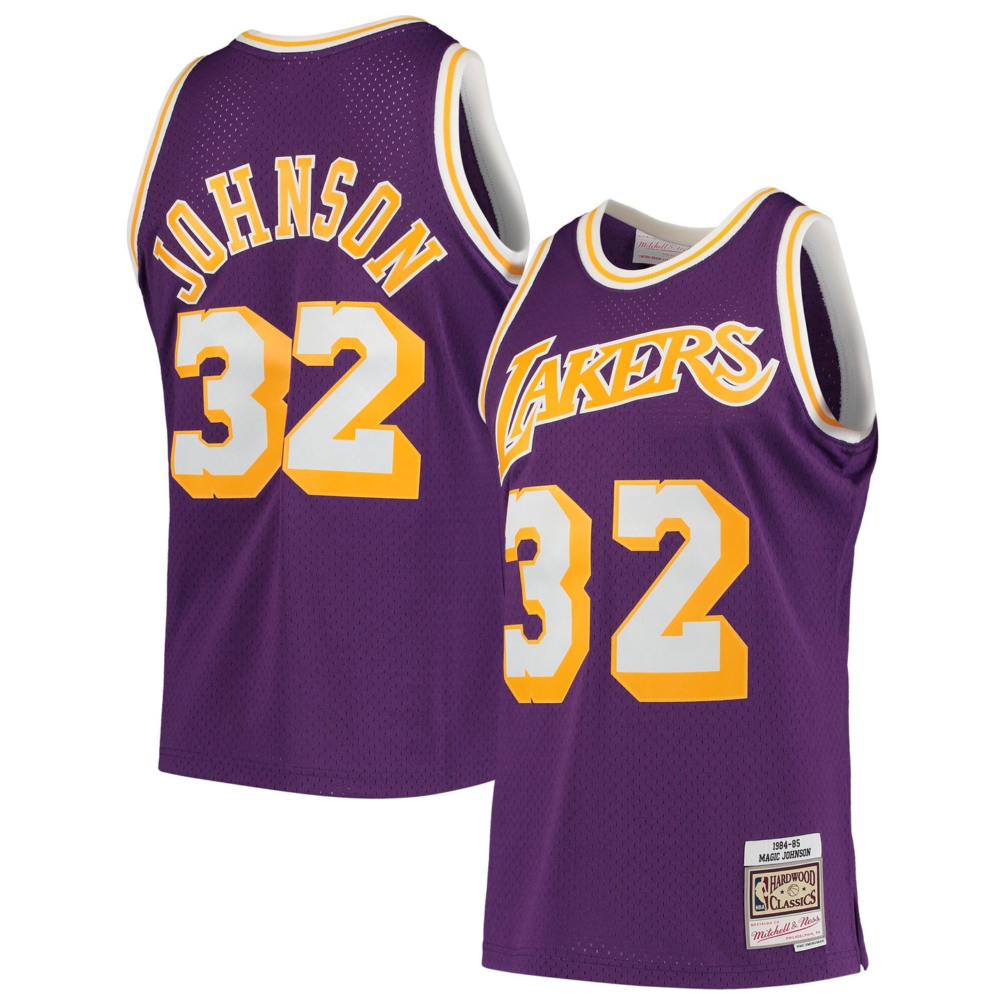 Magic Johnson Los Angeles Lakers Mitchell & Ness Hardwood Classics Swingman Jersey - Purple