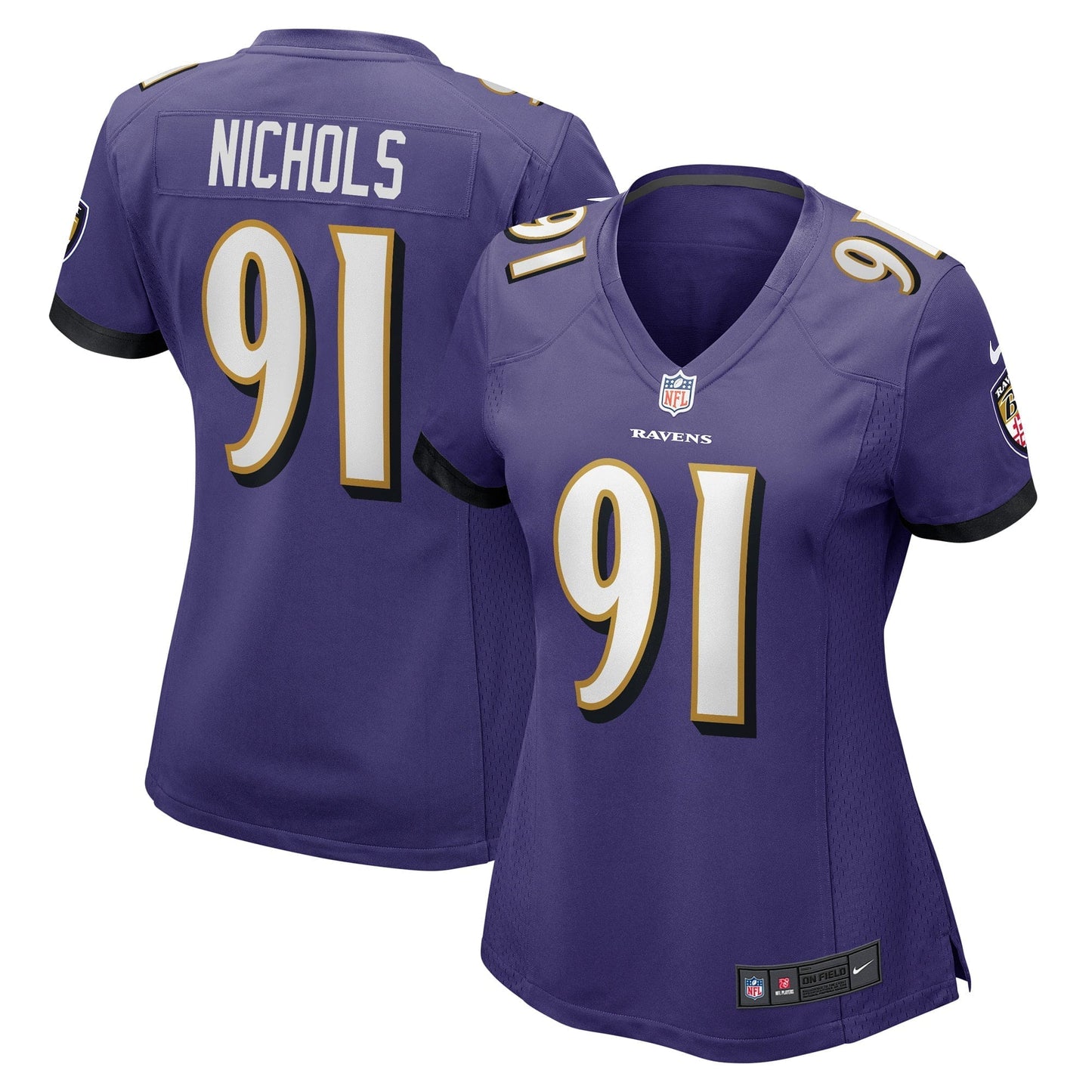 Women's Nike Rayshad Nichols Purple Baltimore Ravens Game Player Jersey