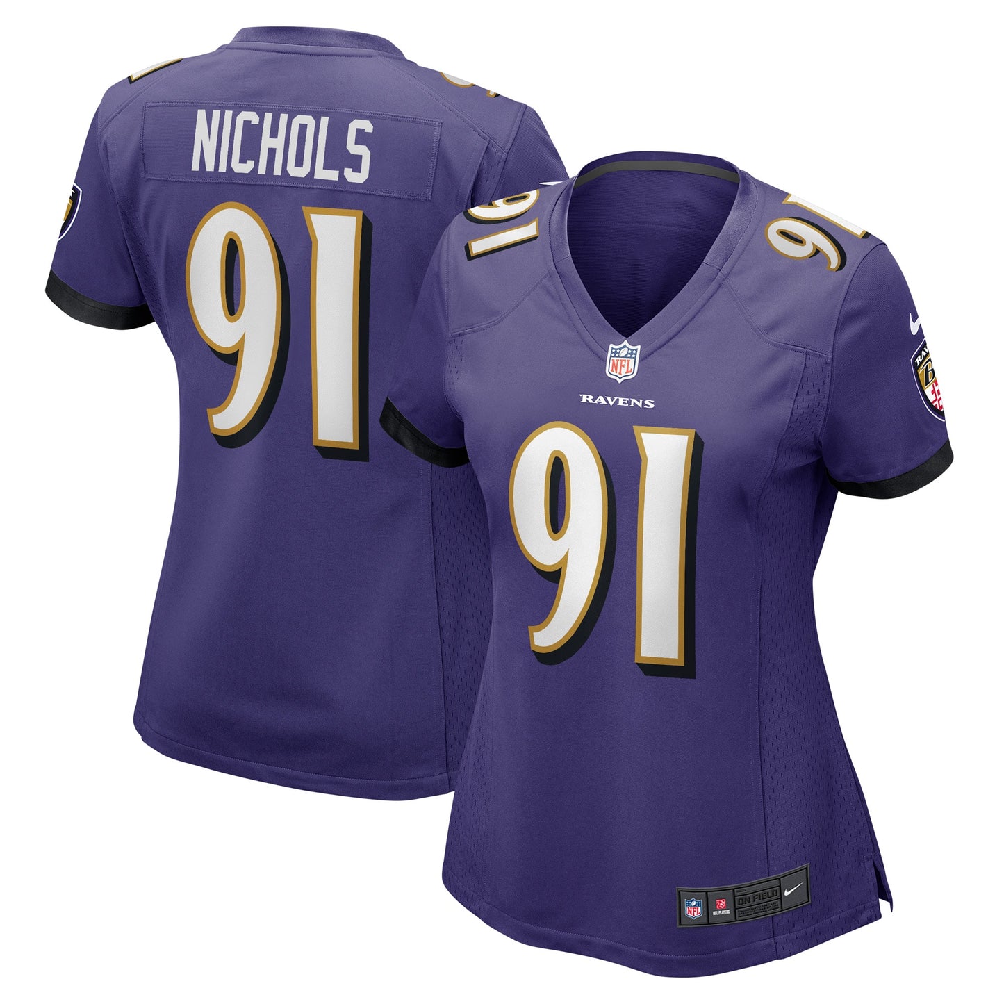 Rayshad Nichols Baltimore Ravens Nike Women's Game Player Jersey - Purple