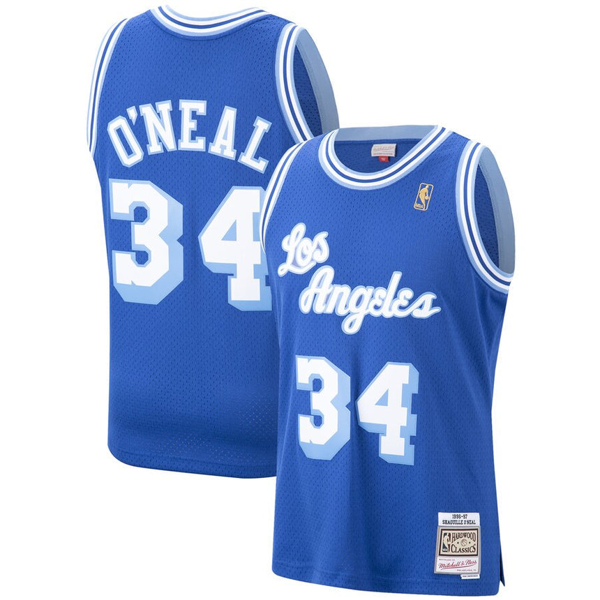 Men's Los Angeles Lakers Shaquille O'Neal Mitchell & Ness NBA Mens Hardwood Classic 1996-97 Swingman Blue Jersey